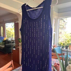Soft stretchy royal blue sleeveless top w/ metal accents - Apt 9, sz L